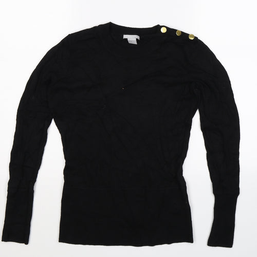 H&M Womens Black  Knit Pullover Jumper Size M