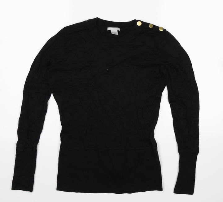 H&M Womens Black Knit Pullover Jumper Size M