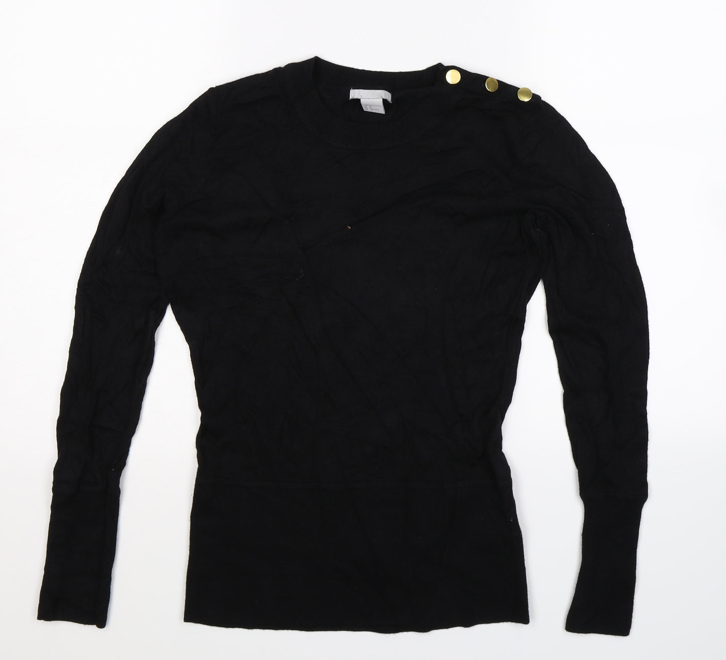 H&M Womens Black  Knit Pullover Jumper Size M