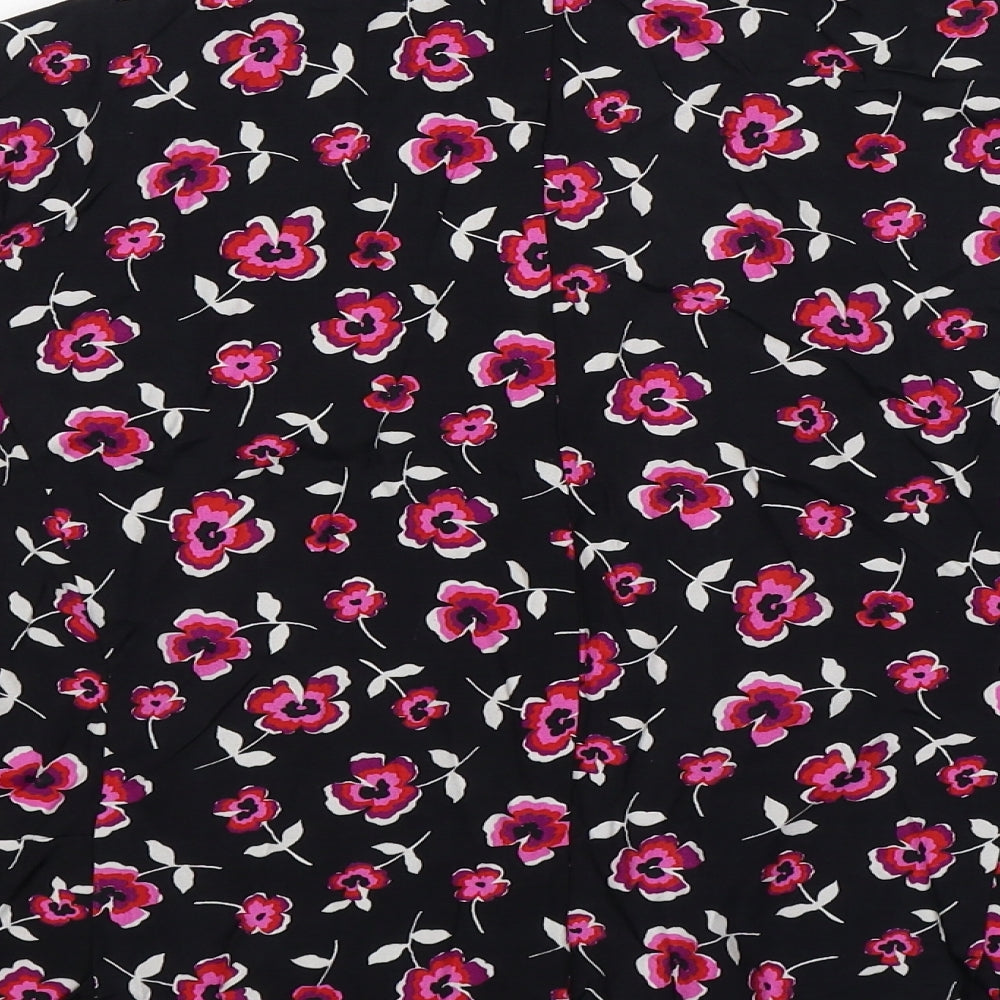 M&Co Womens Black Floral  Jacket Blazer Size 16