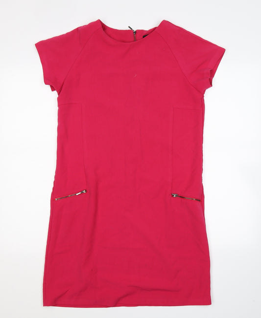 Front view of Next women’s pink sheath, size UK 12