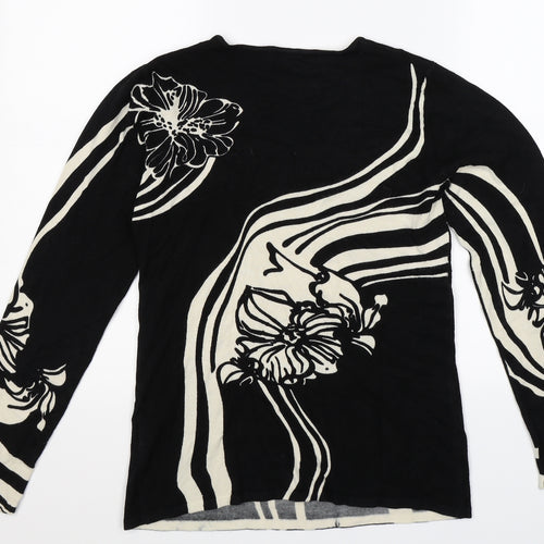 Frank Saul Womens Black  Knit Pullover Jumper Size S