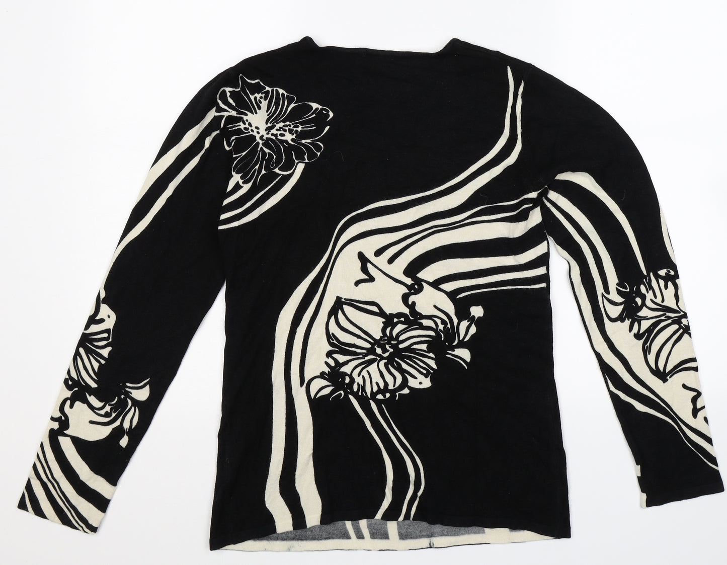 Frank Saul Womens Black  Knit Pullover Jumper Size S