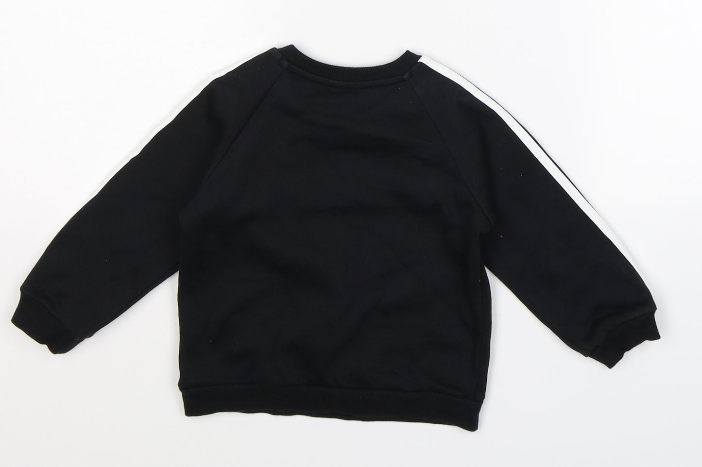 adidas Boys Black Striped  Pullover Jumper Size 9-12 Months