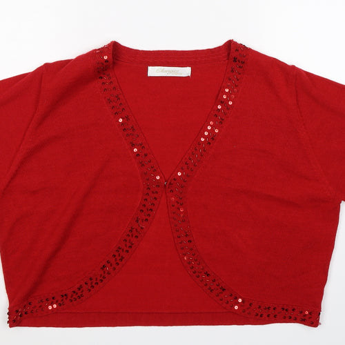 Charges Womens Red  Knit Cardigan Jumper Size 16
