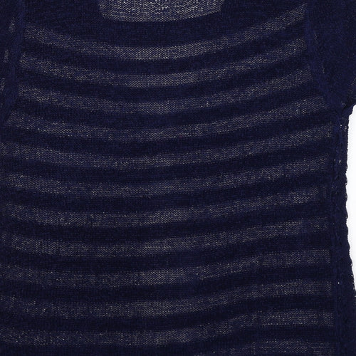 Just Elegance Womens Blue Striped Knit Pullover Jumper Size M