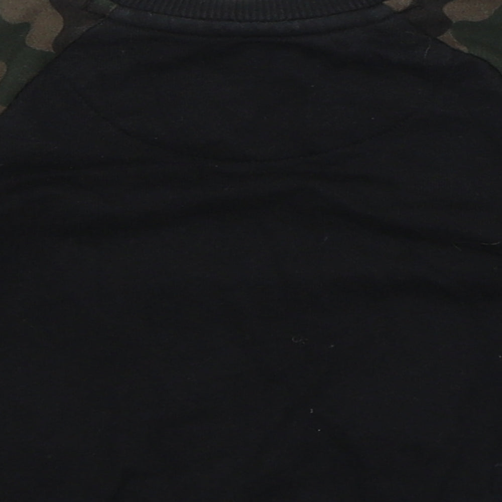 Fred & Flo Boys Black Camouflage  Pullover Jumper Size 9-12 Months