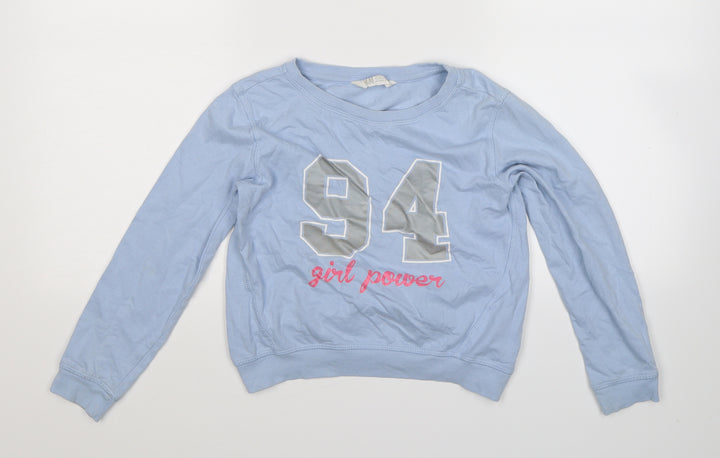 H&M Girls Blue Pullover Sweatshirt Size 9-10 Years