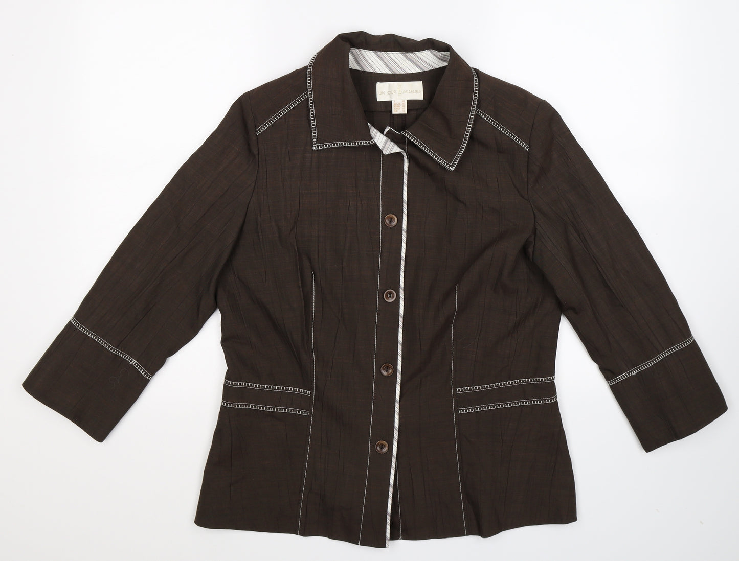 Un Jour Ailleurs Womens Grey   Jacket Blazer Size 14