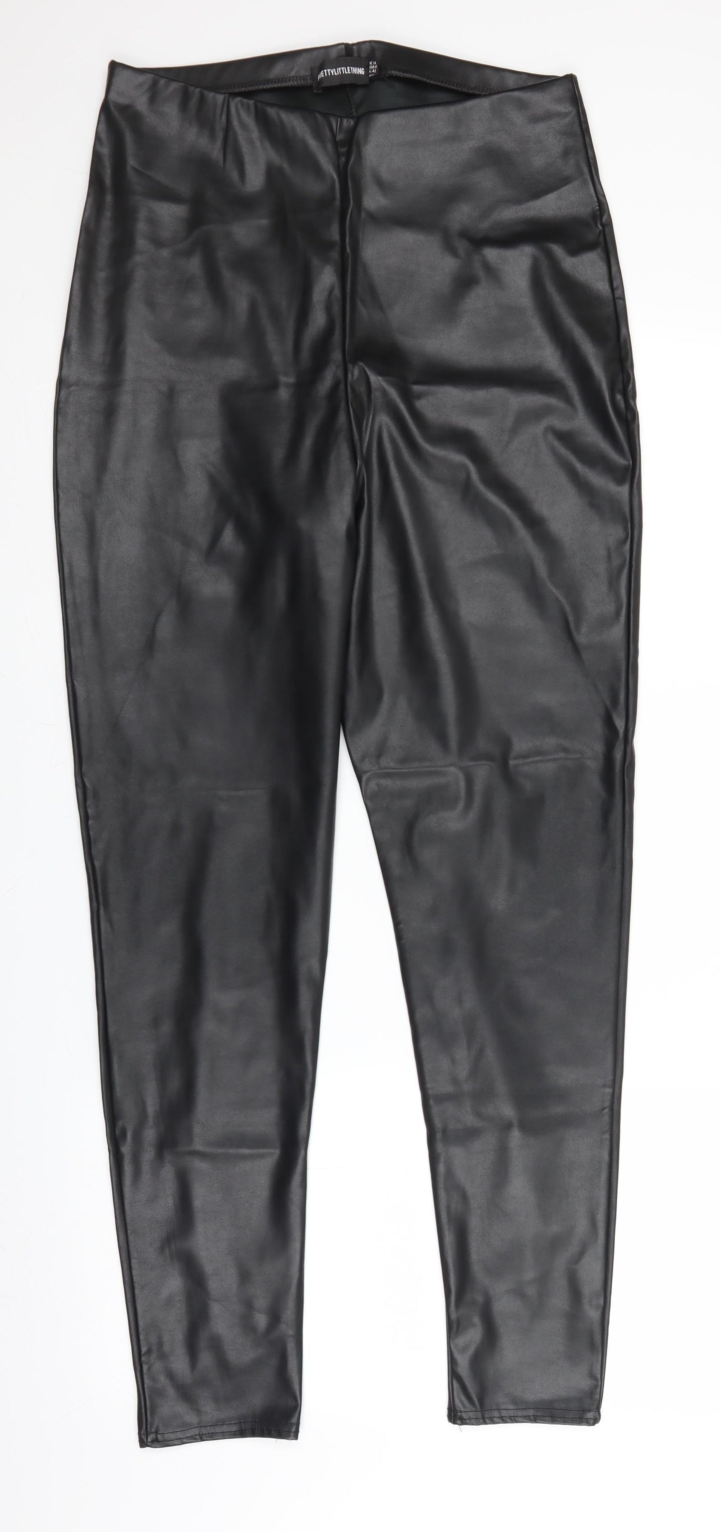 PRETTYLITTLETHING Womens Black   Capri Leggings Size 14 L28 in