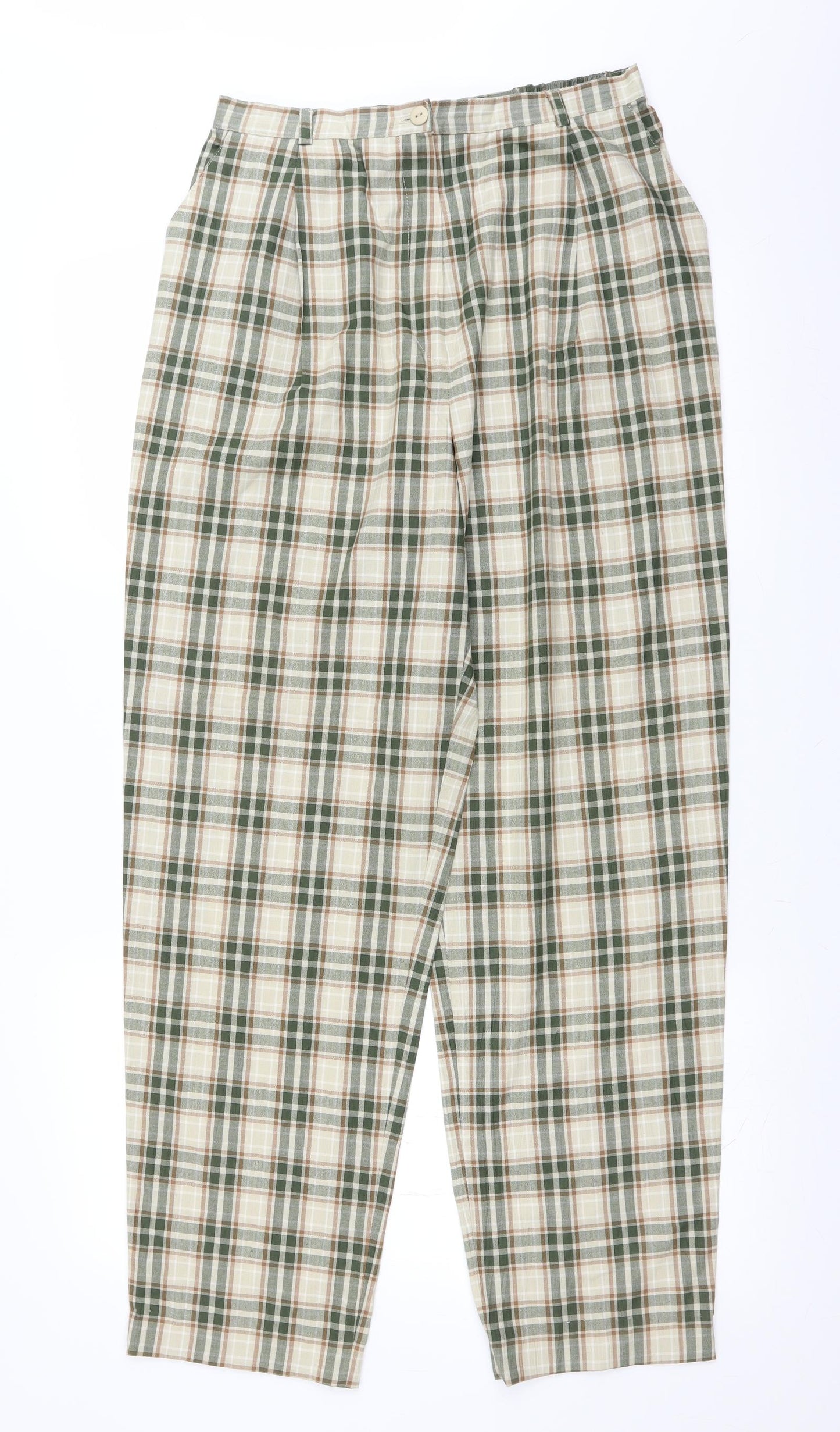 St Bernard Womens Green Plaid  Trousers  Size 14 L29 in