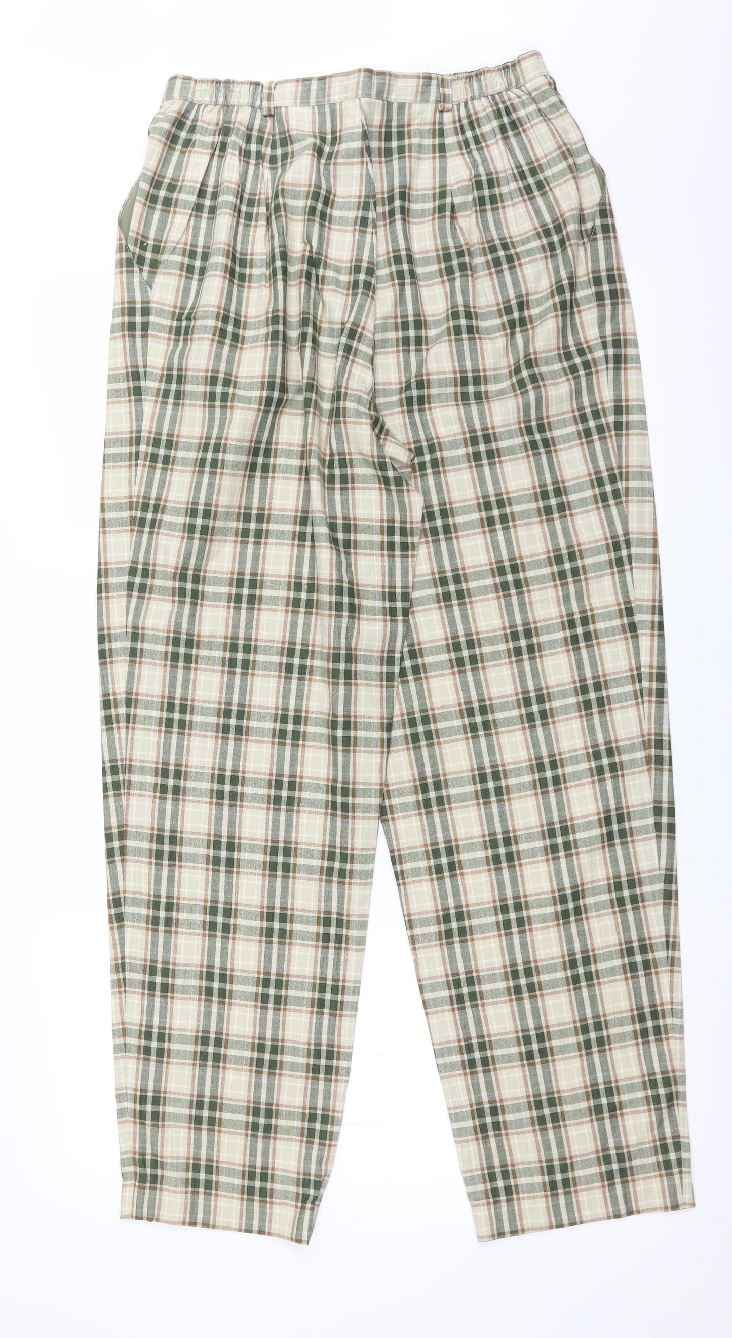 St Bernard Womens Green Plaid  Trousers  Size 14 L29 in