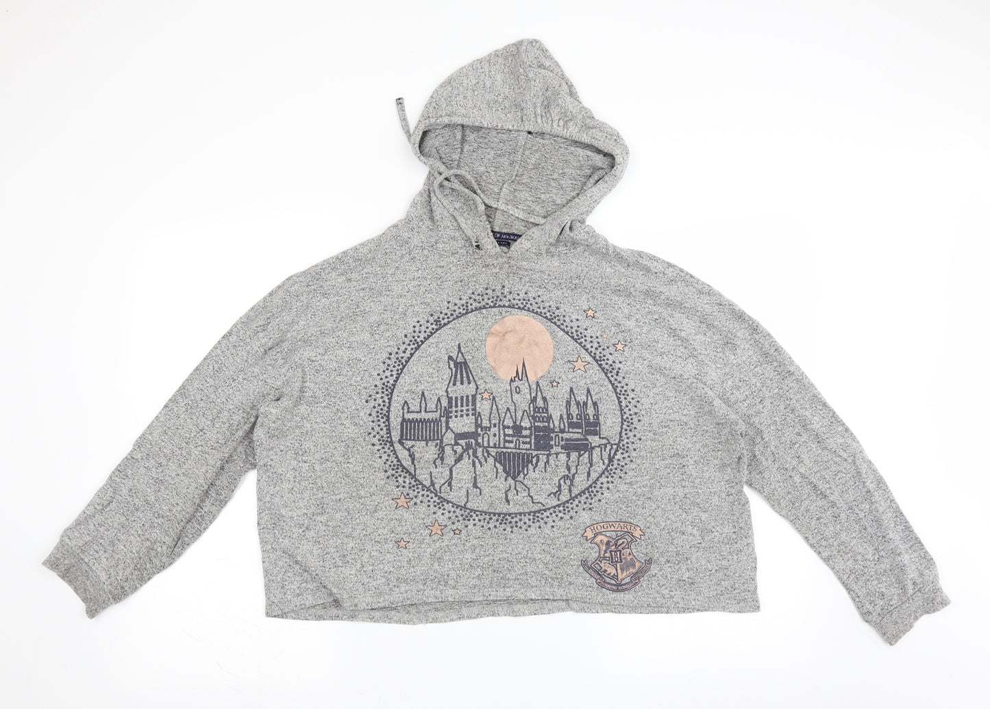 Primark Womens Grey   Pullover Hoodie Size S  - Loose fit harry potter hogwarts