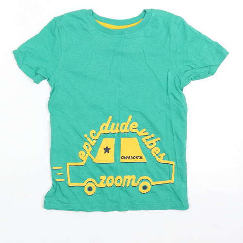 George Boys Green   Basic T-Shirt Size 6-7 Years  - car