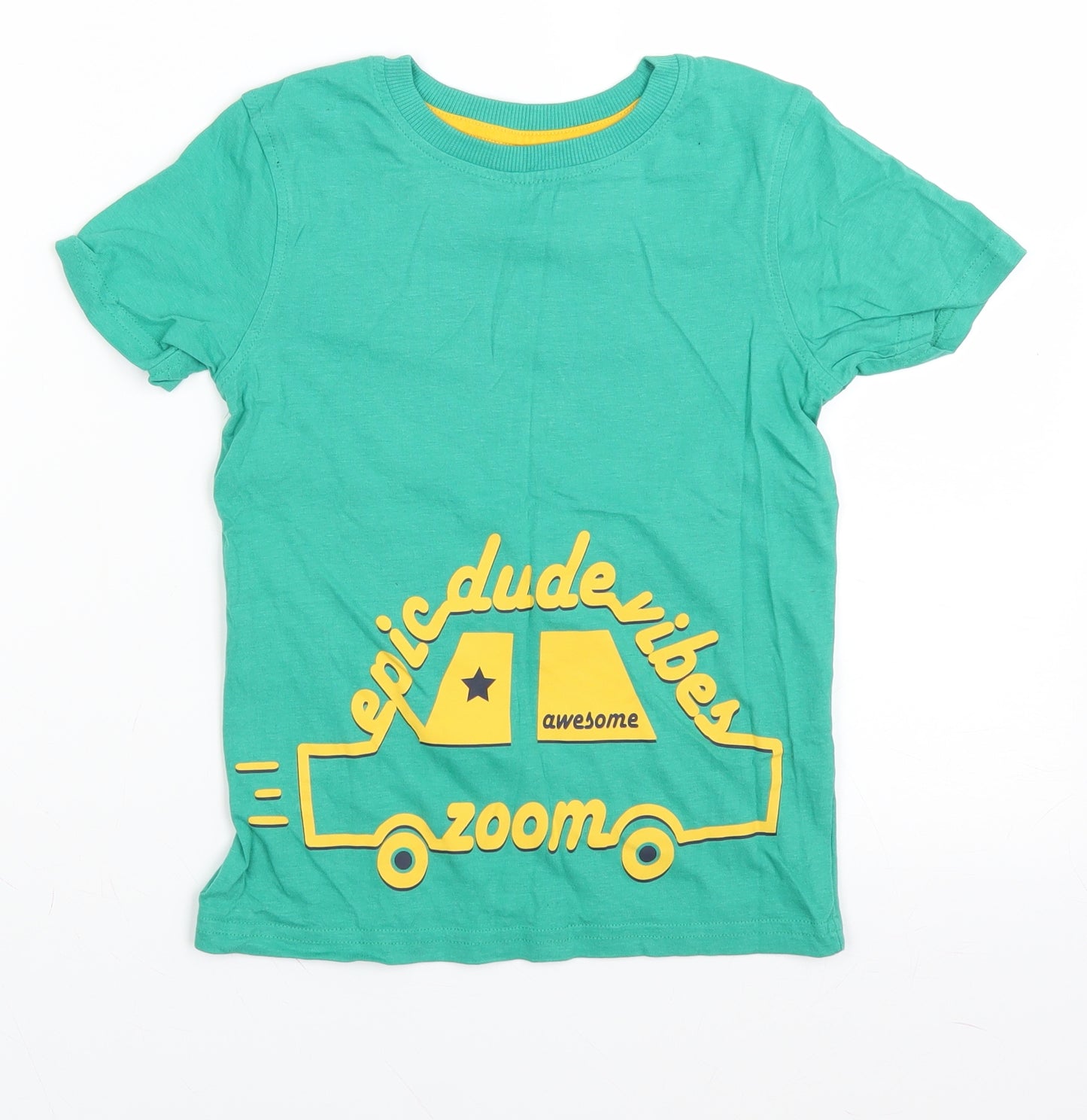 George Boys Green   Basic T-Shirt Size 6-7 Years  - car