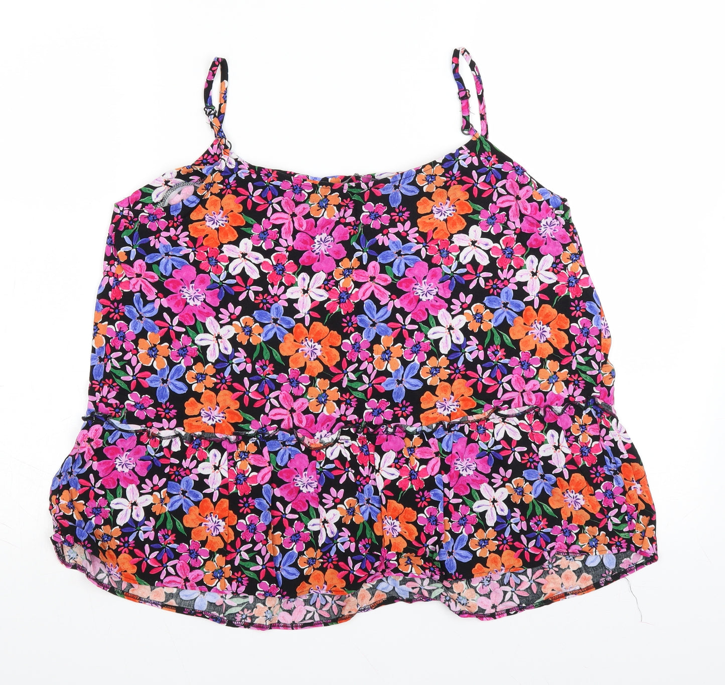 George Womens Pink Floral  Basic Blouse Size 14