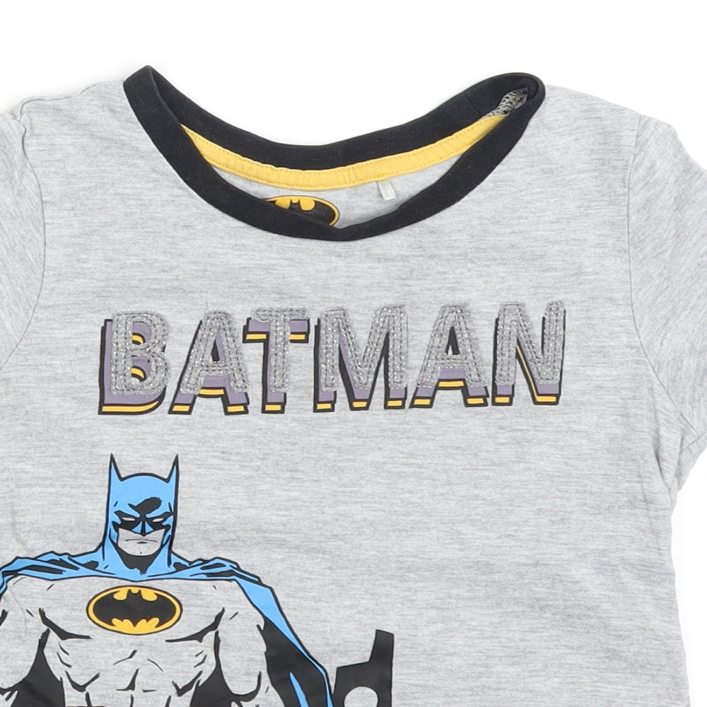 George Boys Grey   Basic T-Shirt Size 4-5 Years  - BATMAN