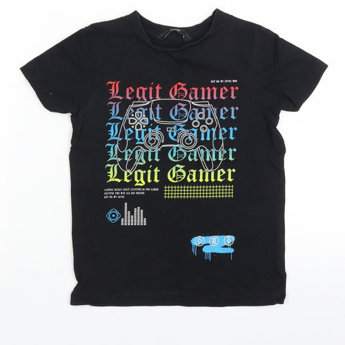 George Boys Black   Basic T-Shirt Size 4-5 Years  - legit gamer