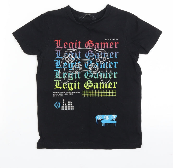 George Boys Black Basic T-Shirt Size 4-5 Years - legit gamer