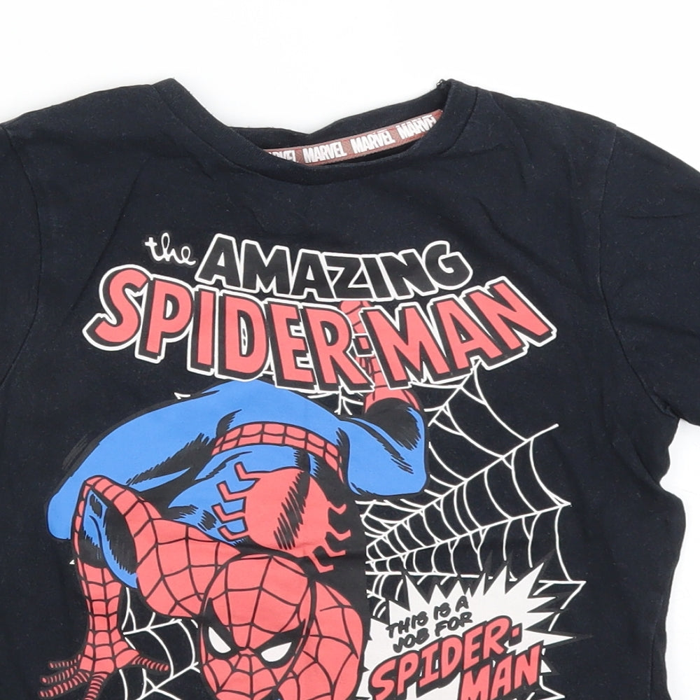 George Boys Black   Basic T-Shirt Size 4-5 Years  - SPIDERMAN