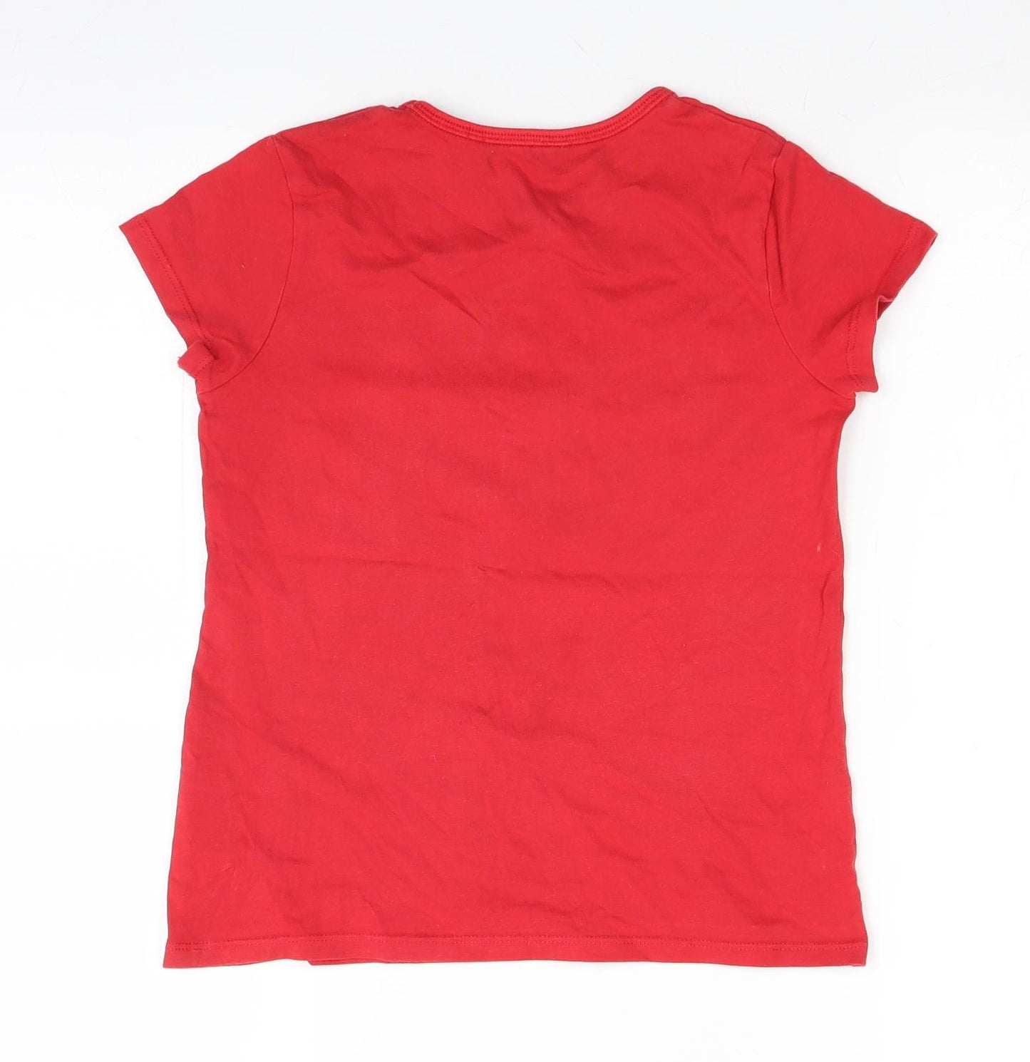 George Girls Red   Basic T-Shirt Size 9-10 Years  - stay wild