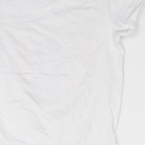 George Girls White   Basic T-Shirt Size 9-10 Years  - chilled vibes