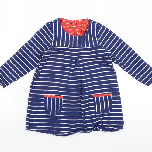 Mothercare Girls Blue Striped  A-Line  Size 18-24 Months
