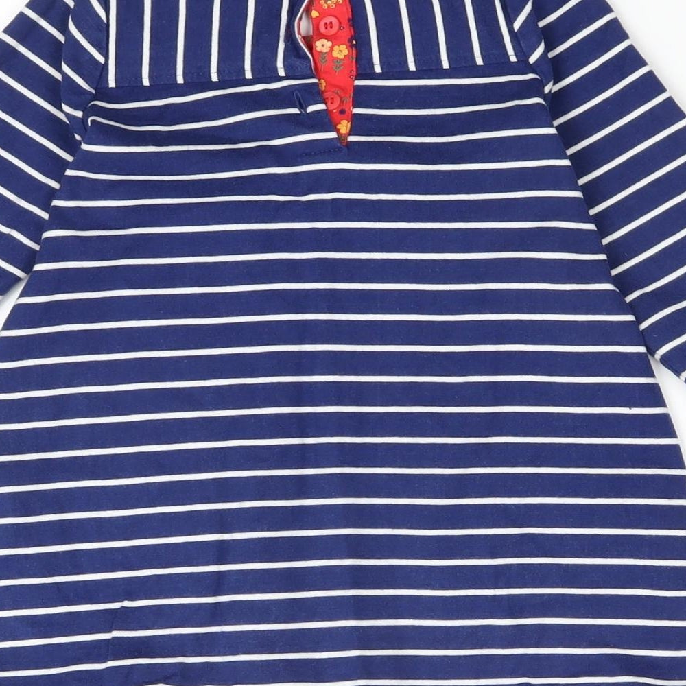 Mothercare Girls Blue Striped  A-Line  Size 18-24 Months