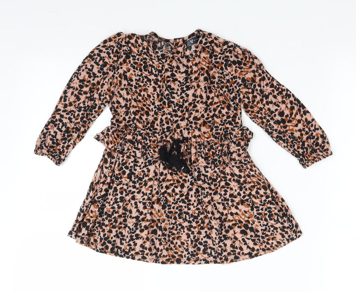Very Girls Brown Animal Print Fit & Flare Size 12 Months