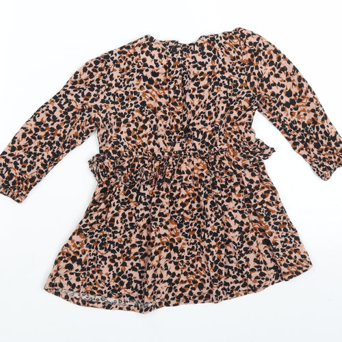 Very Girls Brown Animal Print  Fit & Flare  Size 12 Months