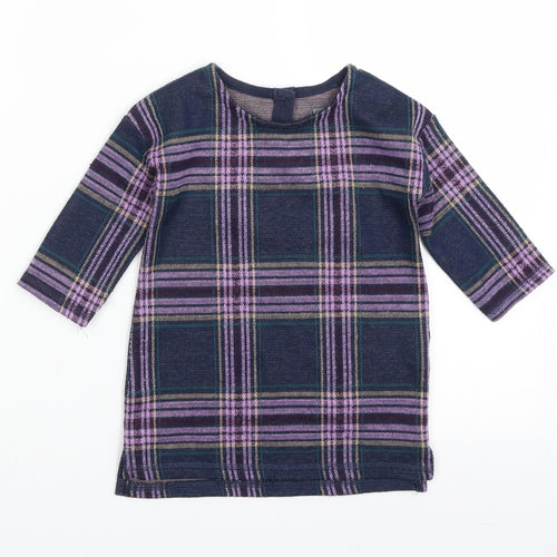 NEXT Girls Blue Plaid  A-Line  Size 9-12 Months
