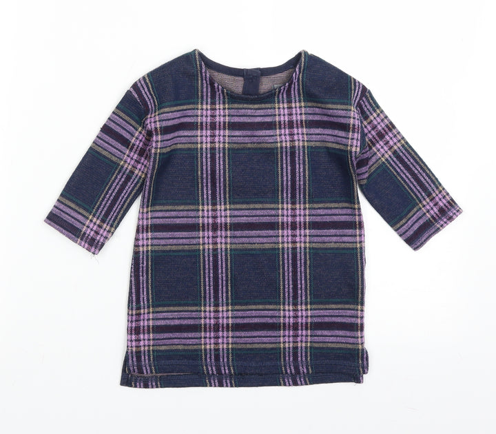 NEXT Girls Blue Plaid  A-Line  Size 9-12 Months