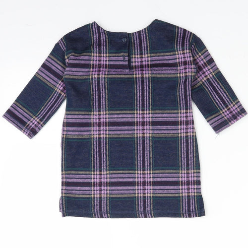 NEXT Girls Blue Plaid  A-Line  Size 9-12 Months