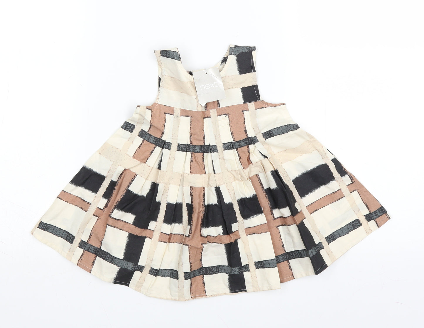 NEXT Girls Ivory Plaid  A-Line  Size 6-9 Months
