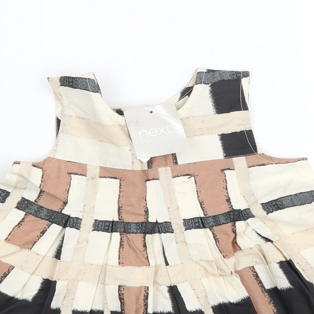 NEXT Girls Ivory Plaid  A-Line  Size 6-9 Months