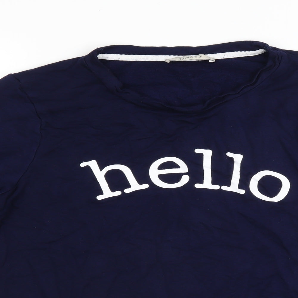 Oasis Mens Blue   Pullover Jumper Size L  - hello goodbye