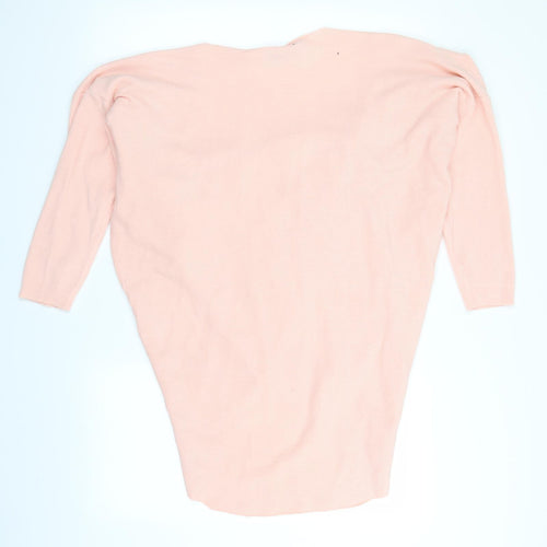 Studio Womens Pink  Knit Pullover Jumper One Size