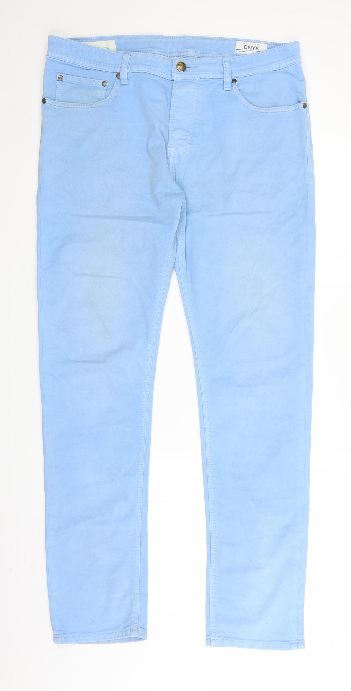 StoneAge Mens Blue  Denim Skinny Jeans Size 34 L30 in