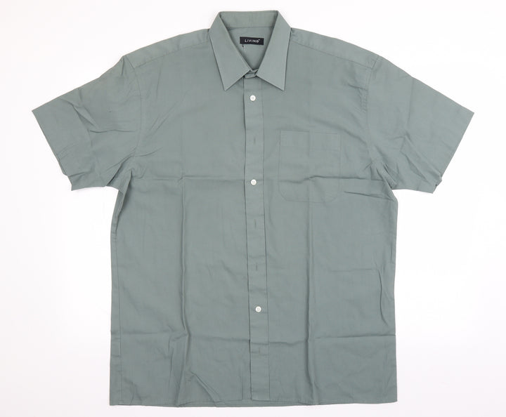 Living Mens Green    Button-Up Size L