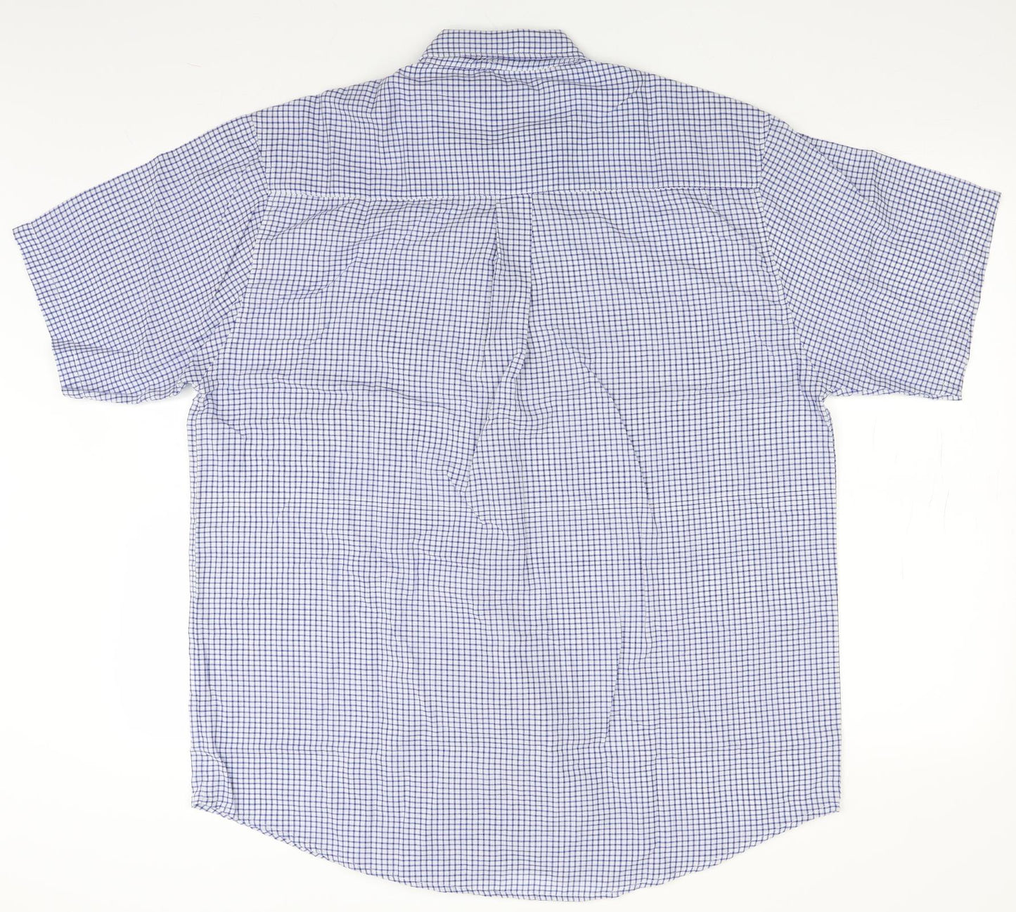 John & Danson 1935 Mens Blue Check   Button-Up Size L