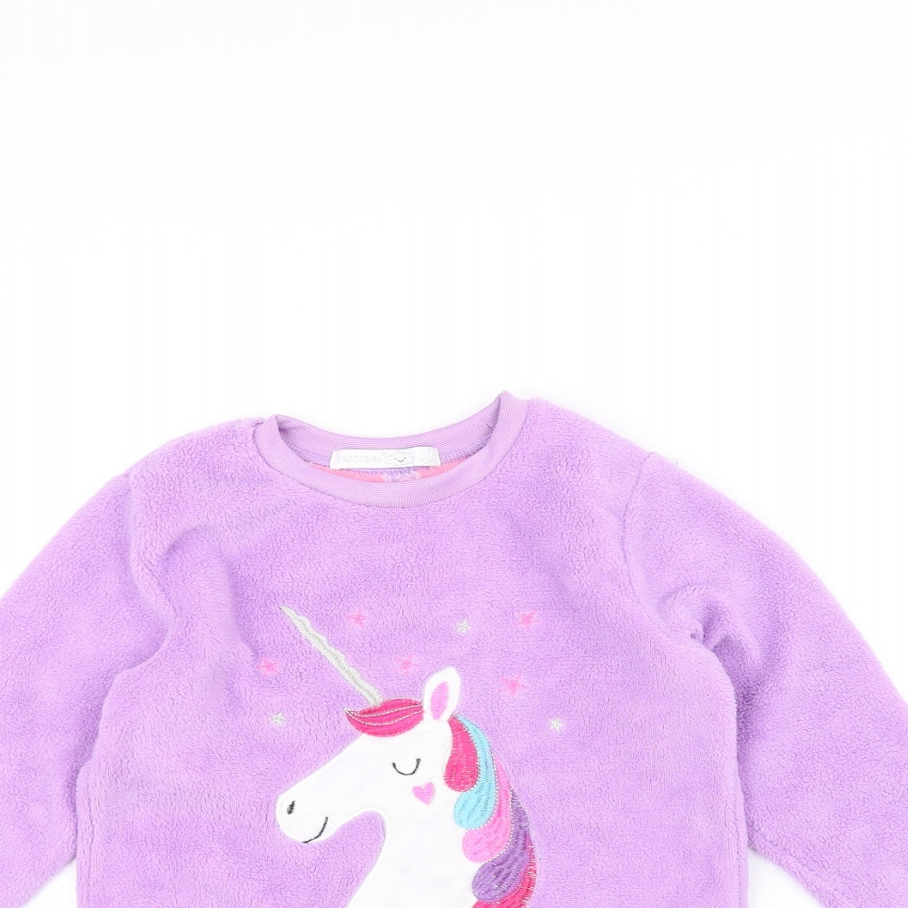 Sweet Dreams Girls Purple   Pullover Jumper Size 6-7 Years  - Unicorn