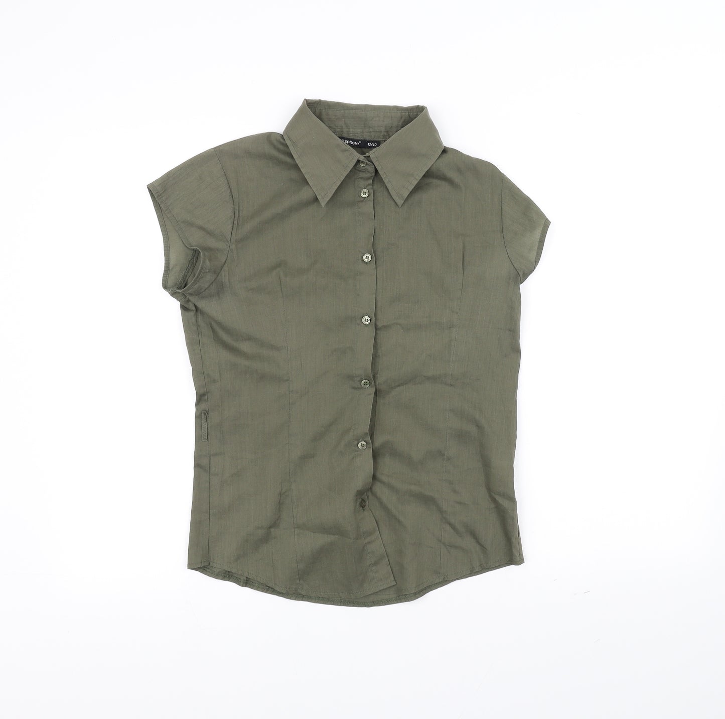 Atmosphere Womens Green   Basic Button-Up Size 12