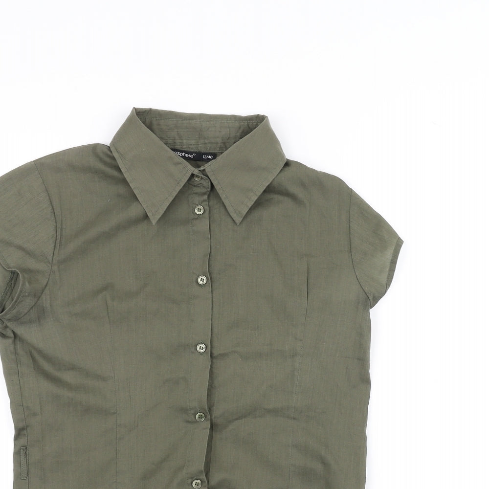 Atmosphere Womens Green   Basic Button-Up Size 12