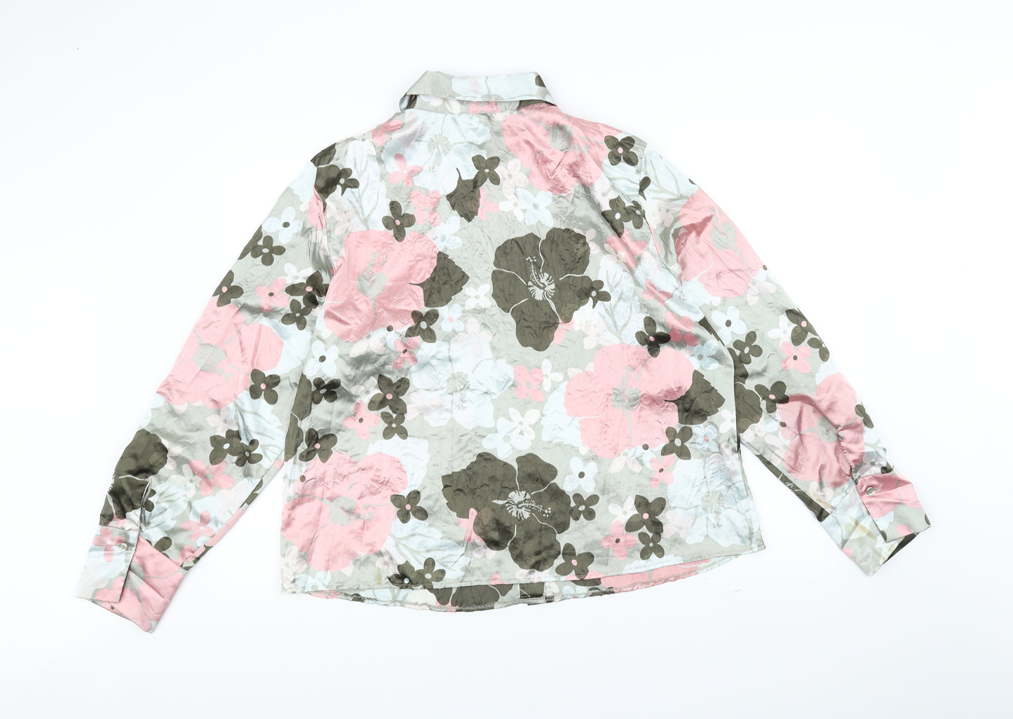 Taifun Womens Green Floral  Basic Button-Up Size 18
