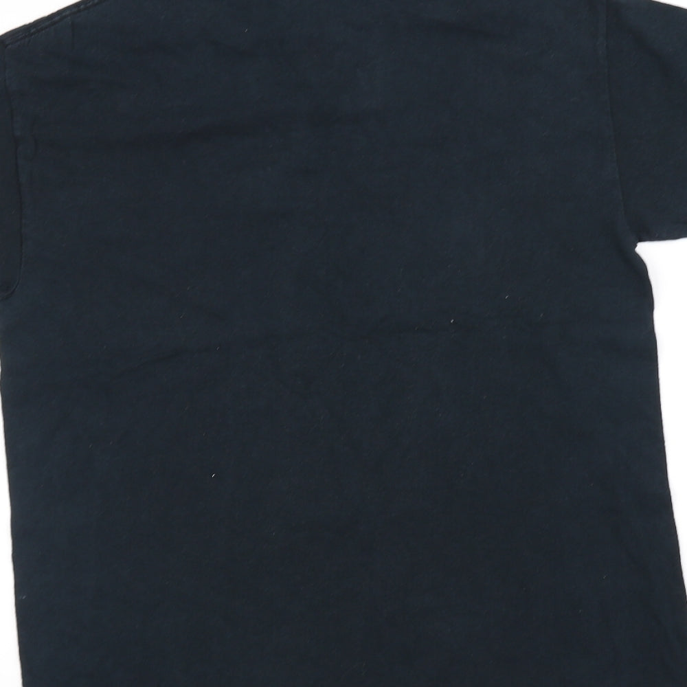 Gilden Mens Black    T-Shirt Size M