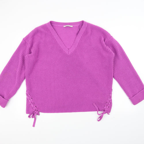 George Womens Purple  Knit Pullover Jumper Size 18