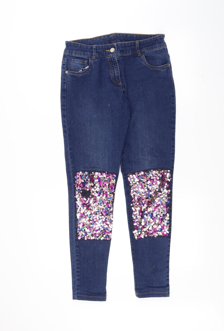 F&F Girls Blue   Skinny Jeans Size 13-14 Years