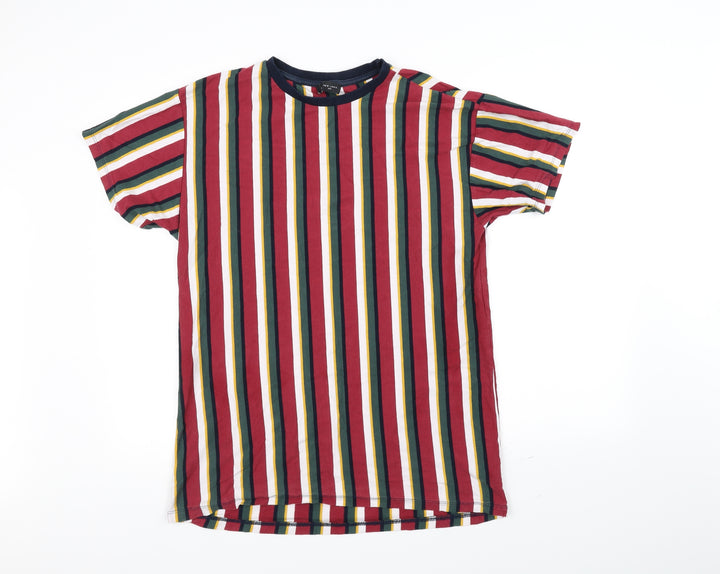 New Look Mens Red Striped T-Shirt Size S