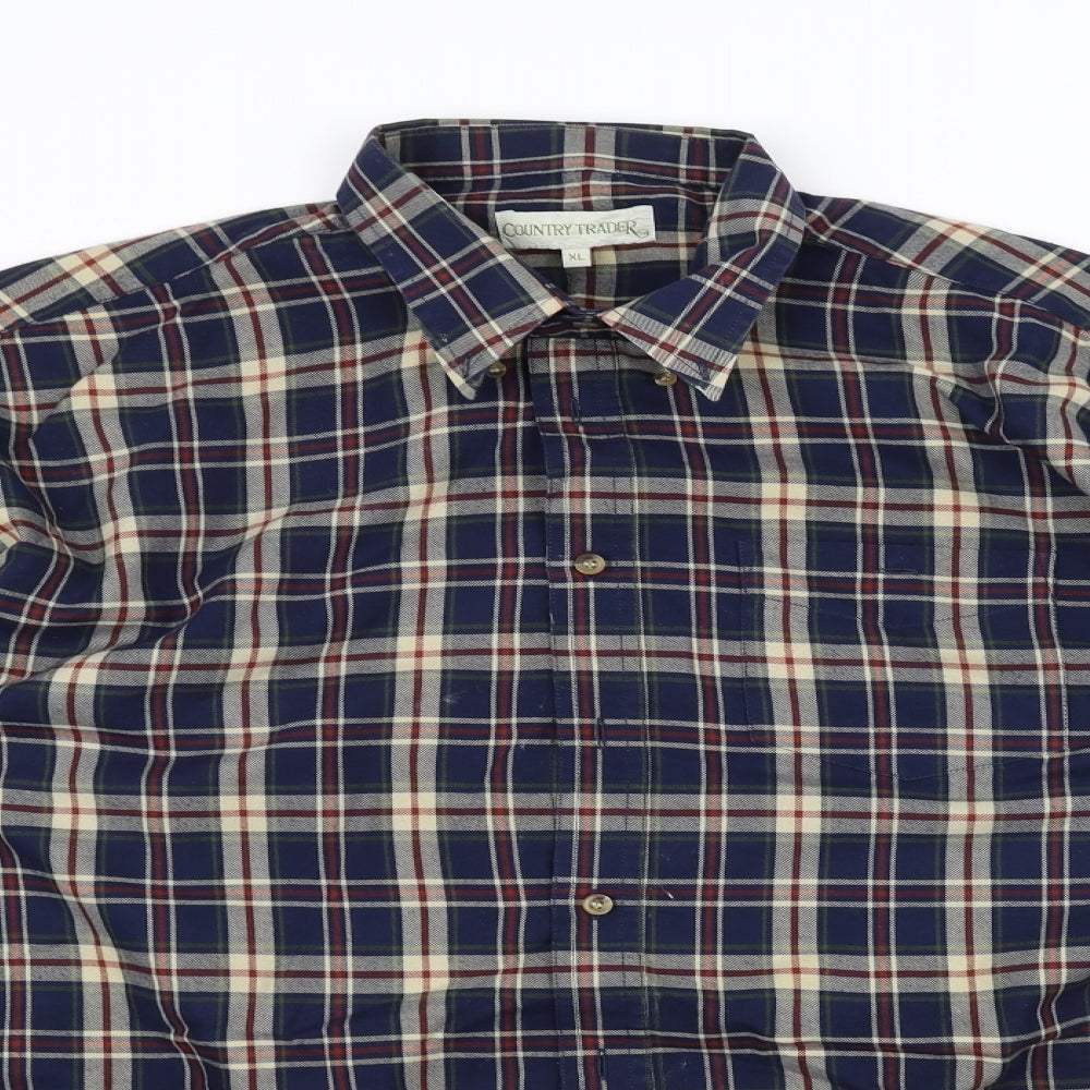 Country Trader Mens Blue    Dress Shirt Size XL