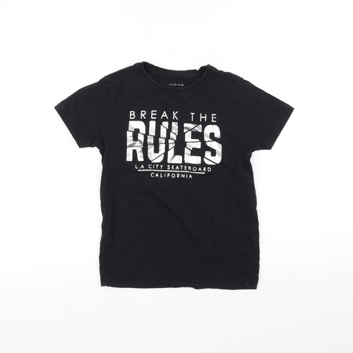 Primark Girls Black   Basic T-Shirt Size 7-8 Years